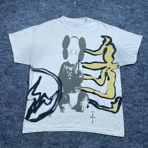 Travis Scott Cactus Jack KAWS Fragment Tee Cream Mens Large Graphic T-Shirt